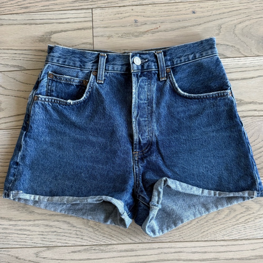 Agolde Dark Blue Jean Shorts